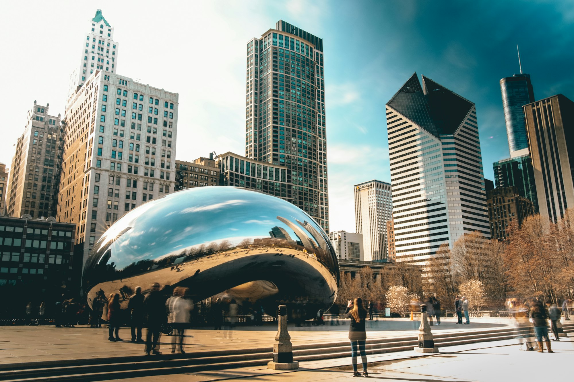 Chicago skyline at Millennium Park